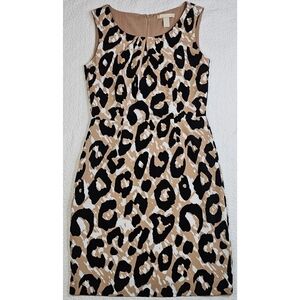 Banana Republic Animal Print Sleeveless Sheath Dress